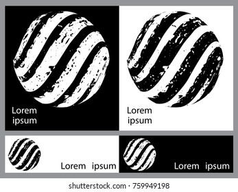 Logo icon design and Business cards set. Black and white symbol
