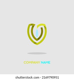 logo icon design for company leaf shape green and orange elegant folding paper theme simple vector design eps 10