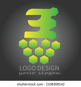 logo and icon design concept with  a combination of colors and letters