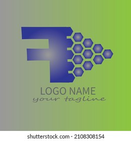 concepto de diseño de logotipo e icono con una combinación de colores y letras