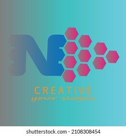 logo and icon design concept with  a combination of colors and letters