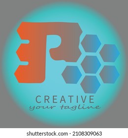 concepto de diseño de logotipo e icono con una combinación de colores y letras