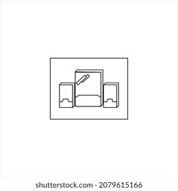 a logo icon design with the concept of music speakers