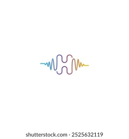 logo icon design element H wave technology