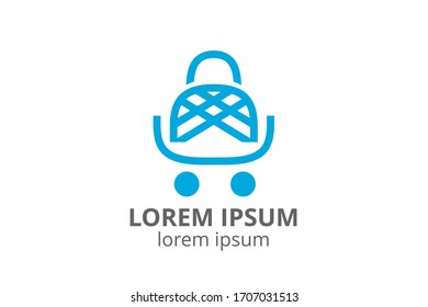 logo icon design of fashion bag silhouette template in creative shape isolate vector illustration use for any modern retail business, commerce, shop, website, store application.