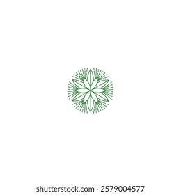 logo icon design flower green garden technology
