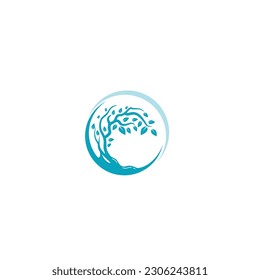 logo icon design flower tree illustration