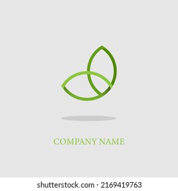 Logo Icon Design Green Color Elegant Leaf Shape Simple Trendy Luxury Vector Design Eps 10