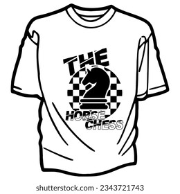 logo icon design the horse chess white monogram simple background stylish t-shirt design trendy clothing graffiti artwork. printable screen printing for other t-shirts, t-shirts, scarves, hats
