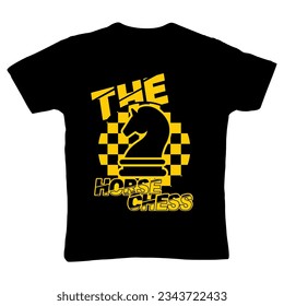 logo icon design the horse chess yellow monogram simple background t-shirt style design trendy clothing graffiti artwork. printable screen printing for other t-shirts, t-shirts, scarves, hats