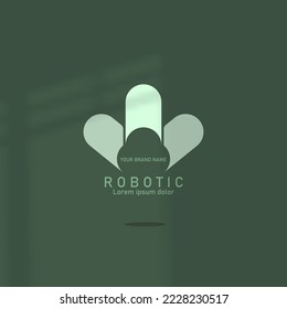 logo icon design hurus S simple elegant futuristic robotic shape mint green color, for store, technology company eps 10