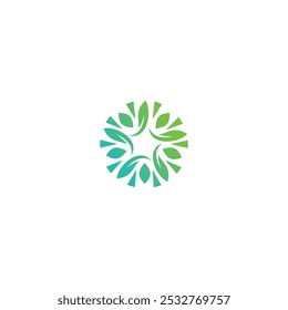 Icono de logotipo Ilusión de diseño Tecnología de flores Batik