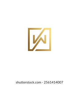 logo icon design initial W gold element technology