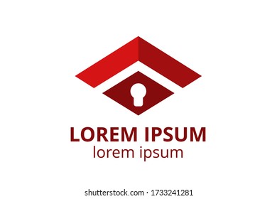 logo icon design of key silhouette template in creative shape isolate vector illustration use for any modern data security service, on website or application.