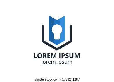 Logo-Icon-Design der Silhouette-Schlüsselvorlage in der kreativen Form isolate Vektorgrafik für jeden modernen Datensicherheitsdienst, auf Website oder Anwendung.
