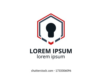 logo icon design of key silhouette template in creative shape isolate vector illustration use for any modern data security service, on website or application.