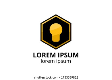 logo icon design of key silhouette template in creative shape isolate vector illustration use for any modern data security service, on website or application.