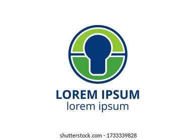 logo icon design of key silhouette template in creative shape isolate vector illustration use for any modern data security service, on website or application.