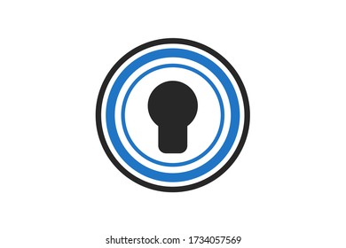 logo icon design of key silhouette template in creative shape isolate vector illustration use for any modern data security service, on website or application.
