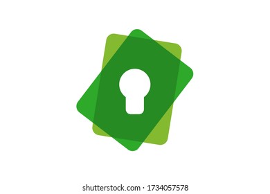 logo icon design of key silhouette template in creative shape isolate vector illustration use for any modern data security service, on website or application.