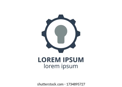 diseño de icono de logotipo de la plantilla de silueta clave en la ilustración de vector de aislamiento de forma creativa utilizada para cualquier servicio de seguridad de datos moderno, en sitio web o aplicación.