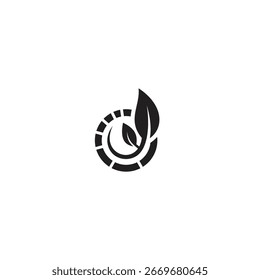Elemento de ilusión de hoja de diseño de icono de logotipo
