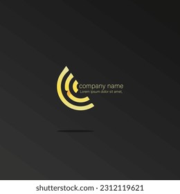 logo icon design letter C shape roulette gold color luxury for insurance company and so on eps 10