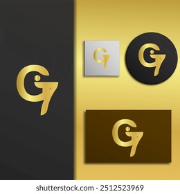 logo icon design letter G luxury gold elegant simple monogram eps 10