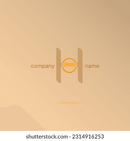 logo icon design letter H pole shape two kingdoms elegant elegant simple attractive pastel orange color for company eps 10