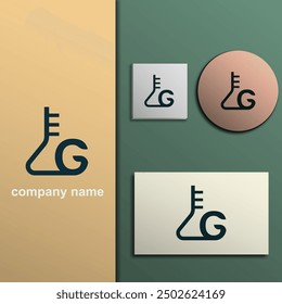 logo icon design letter LG chemicals lab Vector set of flat design icons and symbols for business, finance and communication