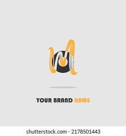 logo icon design letter M orange grey simple elegant luxury limited trendy for eps 10 companies