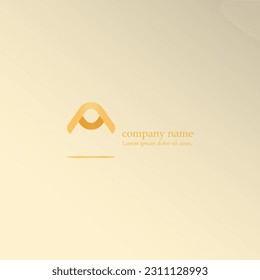 letra de diseño icono de logotipo Una forma monogramada círculo color de lujo naranja marrón para empresas, tiendas y productos, elegante y atractivo