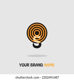 icono de logotipo letra de diseño S para la compañía de seguros color gris naranja elegante círculo eps 10