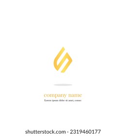 ícono de logo letra de diseño S forma de gota de agua color de lujo color de oro naranja para elegante empresa de agua simple monograma eps 10