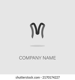 icono de logotipo letra de diseño M color gris elegante simple para la moda de la empresa vector eps 10