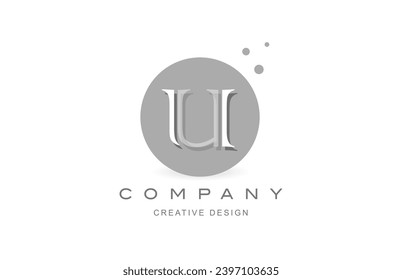 Logo icon design of letter U vector illustration. Creative template for company or business with square dots and grey black white color