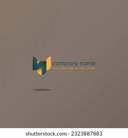 logo icon design letter Y shape S twin luxury exclusive elegant simple monogram futuristic modern orange and blue colors for company eps 10