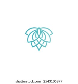 logo icon design line flower 1 technology