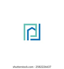 logo icon design line square 1 technology