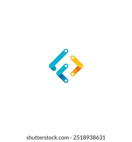 logo icon design LL vector technology