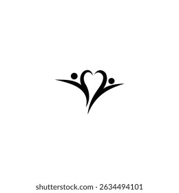 logo icon design love illusion technology