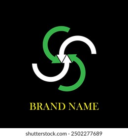 logo and icon design on black color background