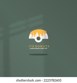 diseño del icono del logo arcoiris donut color marrón colorido simple elegante eps 10