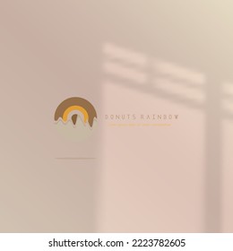diseño del icono del logo arcoiris donut color marrón colorido simple elegante eps 10