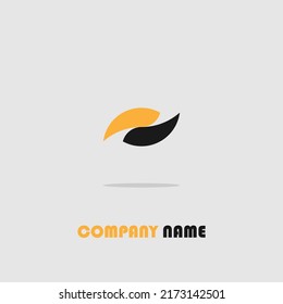 logo icon design simple elegant folding paper shape orange black color, trendy bird shape luxury vector eps 10