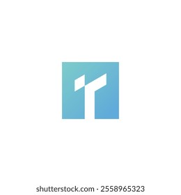logo icon design square T technology