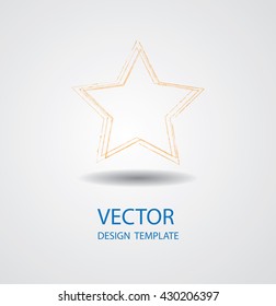 Logo Icon Design. Star Shape Brush Stroke.