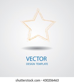 Logo Icon Design. Star Shape Brush Stroke.