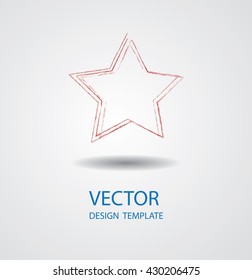 Logo Icon Design. Star Shape Brush Stroke.