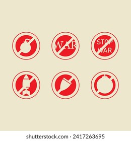 Logo Icon Design Stop War Stop Conflict Stop Riot Flat Isolated Red Design EPS 10